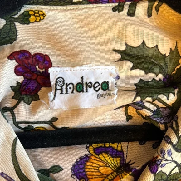 Andrea Gayle vintage flowered shirt dress, size small - Picture 3 of 5